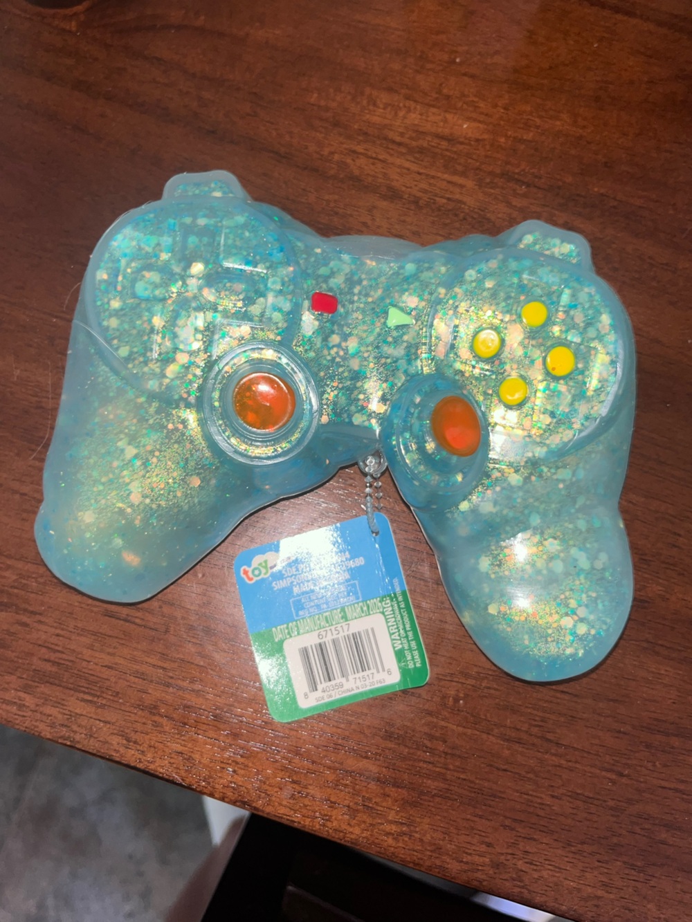 Turquoise Glitter Video Game Controller squishy